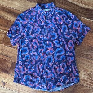 Onia Jack Linen Blend shirt- Liberty of London fabric, sz XL, EUC